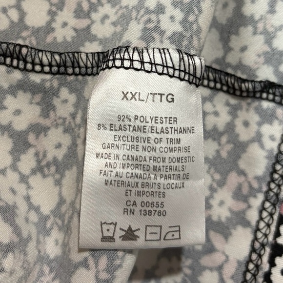 NWOT, Reitmans, Plus Size Long-Sleeve V-Neck Tee, XXL, White, Black, Pink - Picture 8 of 9